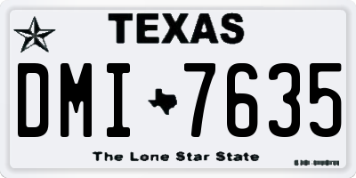 TX license plate DMI7635