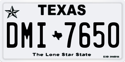 TX license plate DMI7650