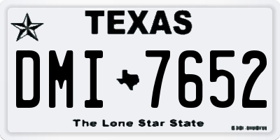 TX license plate DMI7652