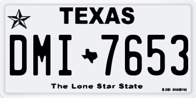 TX license plate DMI7653