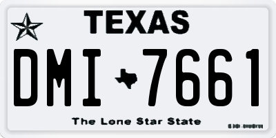 TX license plate DMI7661