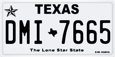 TX license plate DMI7665