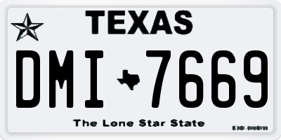 TX license plate DMI7669