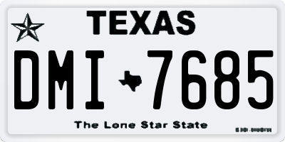 TX license plate DMI7685
