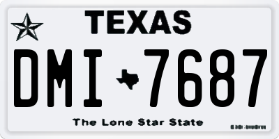 TX license plate DMI7687