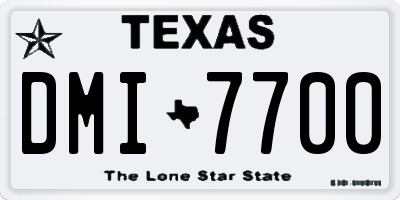 TX license plate DMI7700