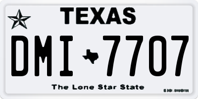 TX license plate DMI7707