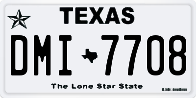 TX license plate DMI7708