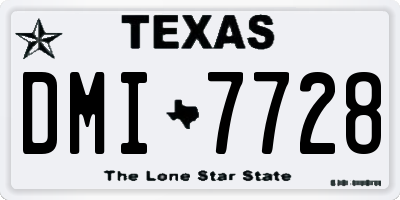 TX license plate DMI7728