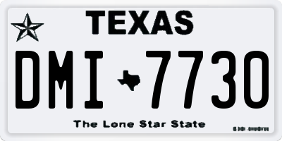 TX license plate DMI7730