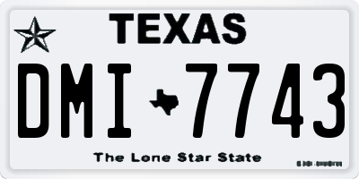 TX license plate DMI7743