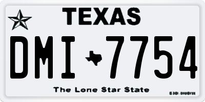 TX license plate DMI7754