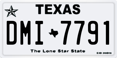 TX license plate DMI7791