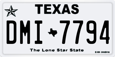 TX license plate DMI7794
