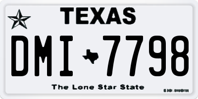 TX license plate DMI7798