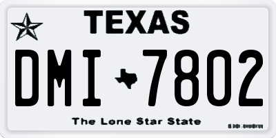 TX license plate DMI7802