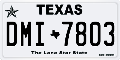TX license plate DMI7803