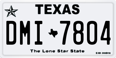 TX license plate DMI7804