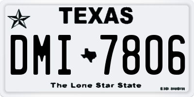 TX license plate DMI7806