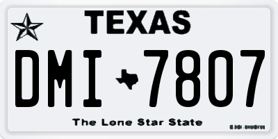 TX license plate DMI7807