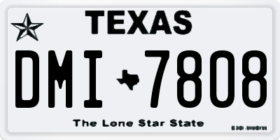 TX license plate DMI7808