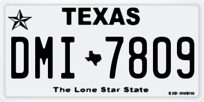 TX license plate DMI7809