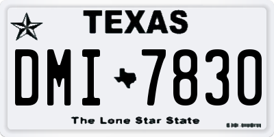 TX license plate DMI7830