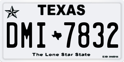 TX license plate DMI7832