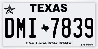 TX license plate DMI7839