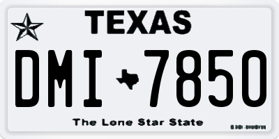 TX license plate DMI7850