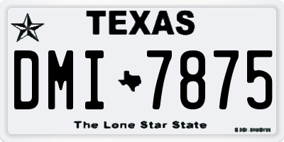 TX license plate DMI7875