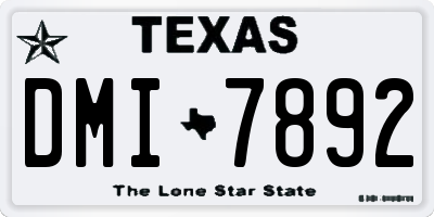 TX license plate DMI7892