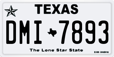 TX license plate DMI7893