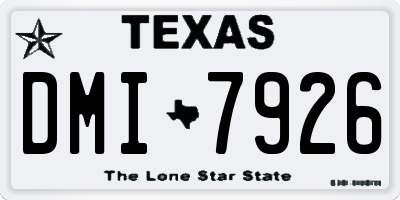 TX license plate DMI7926
