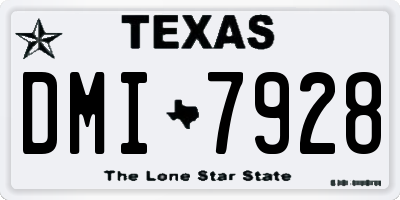 TX license plate DMI7928