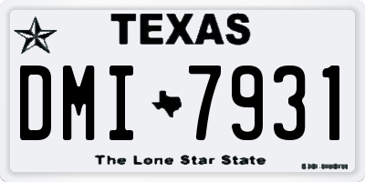 TX license plate DMI7931