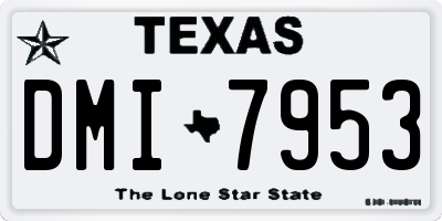 TX license plate DMI7953