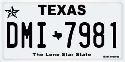TX license plate DMI7981