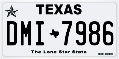 TX license plate DMI7986