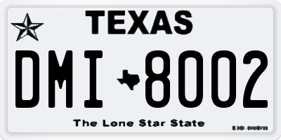 TX license plate DMI8002