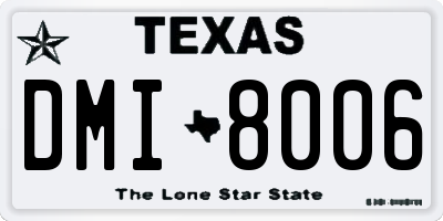 TX license plate DMI8006