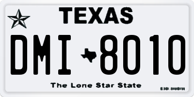 TX license plate DMI8010