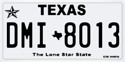 TX license plate DMI8013