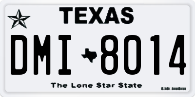 TX license plate DMI8014