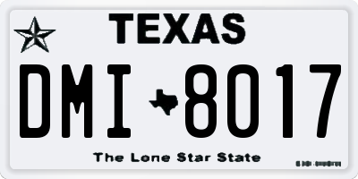TX license plate DMI8017