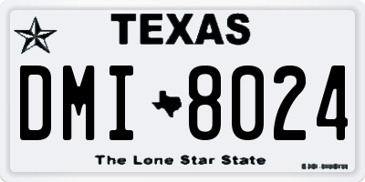 TX license plate DMI8024