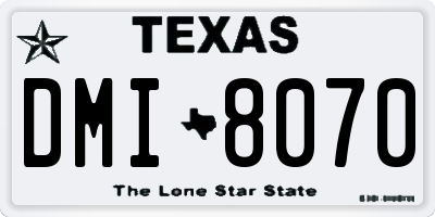 TX license plate DMI8070