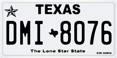 TX license plate DMI8076