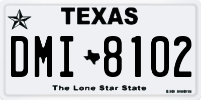 TX license plate DMI8102