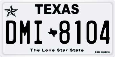 TX license plate DMI8104